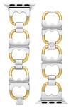 Tory Burch Two-tone Stainless Steel Gemini Link Bracelet For Apple Watch 38mm/40mm In Gold/ Silver