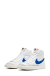 Nike Blazer Mid '77 Vintage Sneakers In White/ Racer Blue/ Sail