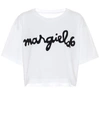 MM6 MAISON MARGIELA Logo棉质短款T恤,P00434114