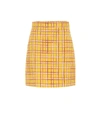 GUCCI CHECKED WOOL TWEED MINISKIRT,P00436147