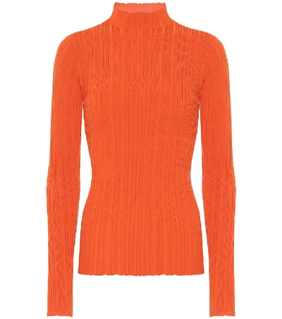 Acne Studios Katina 罗纹棉质混纺毛衣 In Mock-neck Ribbed Sweater