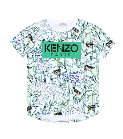 Kenzo Kids' Jungle Print Crew Neck T-shirt In White