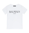 Balmain Kids' Logo Print Cotton Jersey T-shirt In White