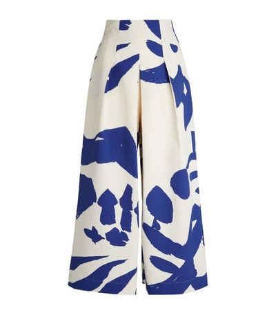 Issey Miyake Printed Wide-leg Trousers In White