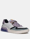 Coach Citysole Suede/leather Court Sneakers In White/soft Lilac