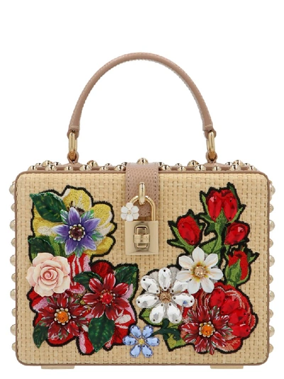 Dolce & Gabbana Floral Embellished Tote Bag In Multi