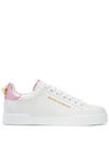 Dolce & Gabbana Portofino Leather Sneakers In White