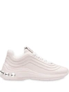 Miu Miu Jeweled-heel Trainer Sneakers In Neutrals