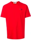 Comme Des Garçons Play Twin Hearts Slim Fit Jersey T-shirt In Red