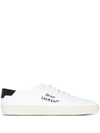 Saint Laurent Court Classic Logo-embroidered Leather Sneakers In White