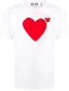 Comme Des Garçons Play White Double Hearts At Back T-shirt In White