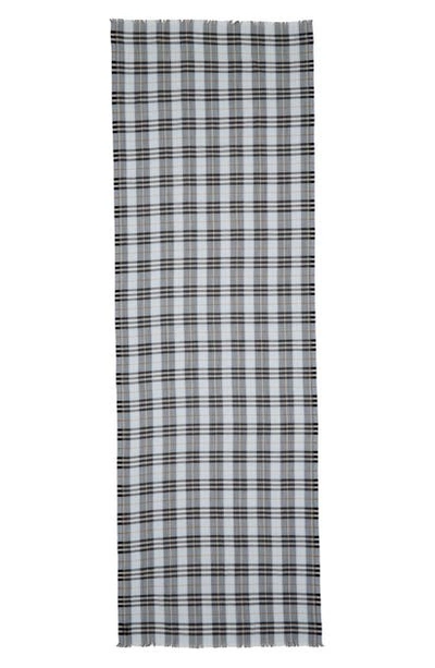 Burberry Vintage Check Wool & Silk Gauze Scarf In Pale Blue