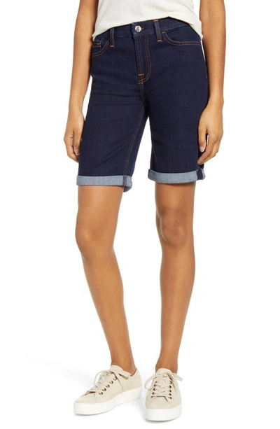 7 For All Mankind Jen7 Denim Bermuda Shorts With Rolled Cuffs In Haven
