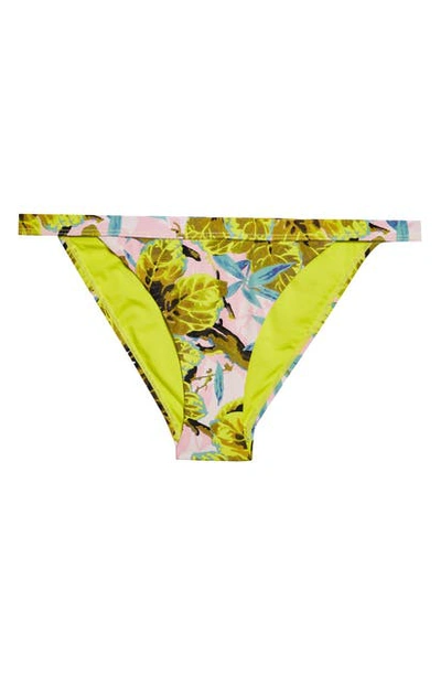 Topshop Idol Tropical Print Tanga Bikini Bottoms In Pink Multi