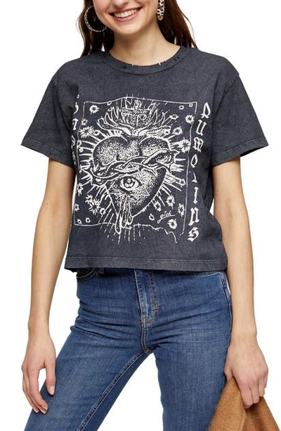 TOPSHOP SMASHING PUMPKINS CROP GRAPHIC TEE 04M48SGRY