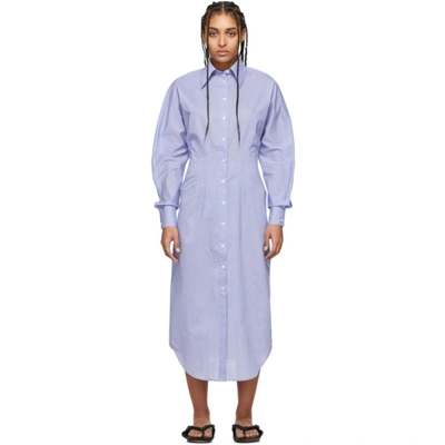 Acne Studios Danette Cotton-blend Shirt Dress In Powder Blue