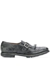 Church's Women's  Black Leather Monk Strap Shoes