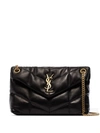 Saint Laurent Loulou Ysl Small Puffer Shoulder Bag In Black