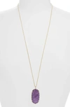 Kendra Scott Reid Macrame Pendant Necklace In Gold Purple Mica