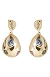 ALEXIS BITTAR FUTURE ANTIQUITY CRYSTAL CRUMPLED DROP EARRINGS,AB0SE005