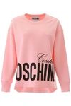 Moschino Logo-print Cotton Sweatshirt In Pink,black