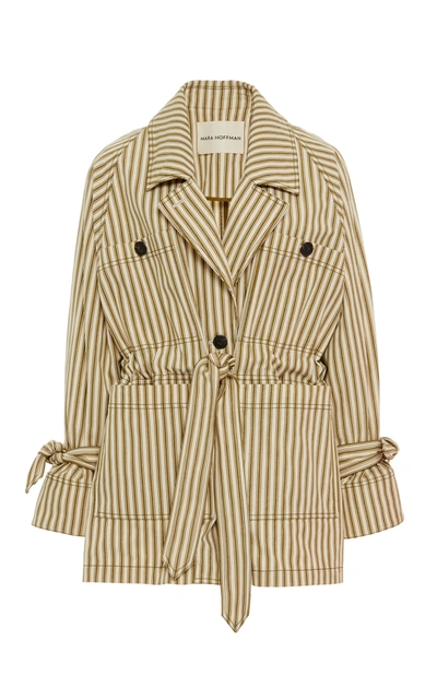 Mara Hoffman Arlo Tie-front Striped Twill Jacket