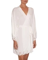 Eberjey Naya Mademoiselle Lace-trimmed Stretch-modal Robe In White