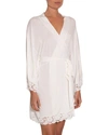 Eberjey Naya Mademoiselle Lace-trimmed Stretch-modal Robe In White