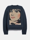 Coach X Richard Bernstein Sweatshirt Mit Barbra Streisand - Size L In Dark Grey