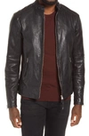 Allsaints Mens Jetblack Cora Leather Bomber Jacket L