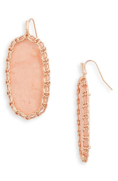 Kendra Scott Danielle Macrame Drop Earrings In Rose Gold/ Blush Wood