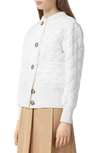 BURBERRY NAIRN QUILT FRONT LOGO JACQUARD SWEATER JACKET,8026492