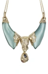 ALEXIS BITTAR FUTURE ANTIQUITY PANTHER HEAD BIB NECKLACE,AB0SN001079