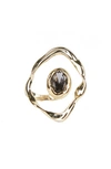 ALEXIS BITTAR FUTURE ANTIQUITY CRUMPLED ORBIT STONE RING,AB0SR0017