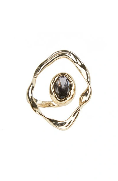 Alexis Bittar Future Antiquity Crumpled Orbit Stone Ring In Gold