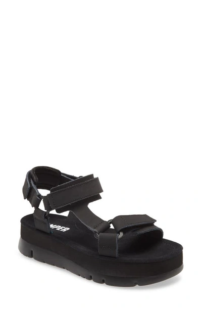 Camper Oruga Up Platform Sport Sandal In Black