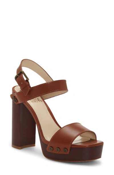 Vince Camuto Women's Lethalia Platform Block-heel Sandals In Rich Brown Leather