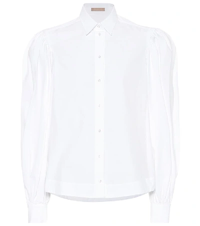 Alaïa Puff-sleeve Cotton Poplin Shirt In White