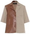 ROKH LEATHER AND COTTON SHIRT,P00443287