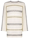 Jil Sander Striped Knit Sweater In Metallic