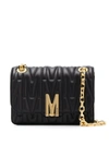 Moschino Quilted M Motif Crossbody Bag In Black