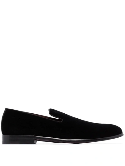 Dolce & Gabbana Classic Velvet Slip On Loafers In Black