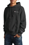 Champion Reverse Weave Script Chest Logo Hoodie In Black