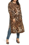 Coldesina Jetset Long Sleeve Tunic In Leopard