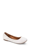 Lucky Brand Emmie Womens Leather Ballet Flats In Bright White
