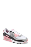 Nike Air Max 90 Suede, Mesh And Leather Sneakers In White/ Particle Grey/ Rose
