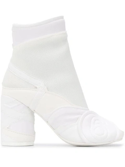 Mm6 Maison Margiela Mm6 Patchwork Ankle Boots In White