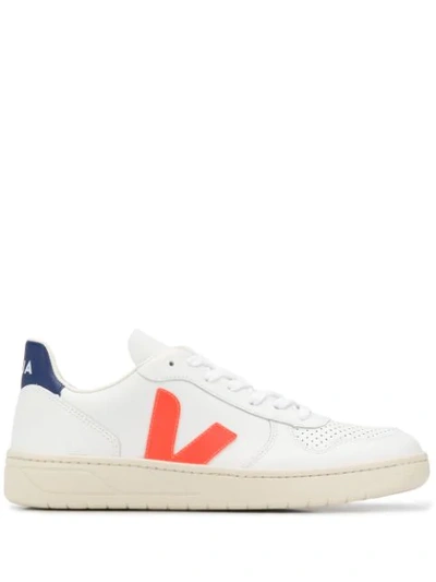 Veja Sneakers V-10 Logo Fluo Bianch In White