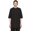 RICK OWENS RICK OWENS 黑色重磅棉平纹 T 恤