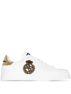 DOLCE & GABBANA PORTOFINO CROWN-PATCH LEATHER trainers